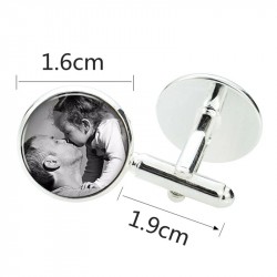 Personalized Text or Photos with Glass Cover Cufflinks