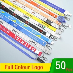 50 Pieces/Lot Custom Printed Lanyard For Keys, Badges & Staff Cards Full Color Personalized Printing Company Logo & Name