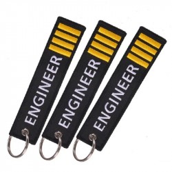 Custom Text Double Sided Embroidered Keychain Key Tags