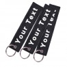 Custom Text Double Sided Embroidered Keychain Key Tags