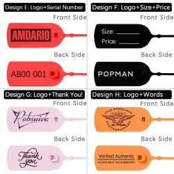 100 Pieces Custom Clothing Tags Personalized Logo/Text Plastic Security Labels