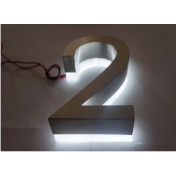 Modern Custom Backlit House Numbers 8'' Height