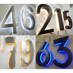 Modern Custom Backlit House Numbers 8'' Height