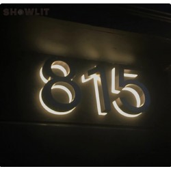 Modern Custom Backlit House Numbers 8'' Height