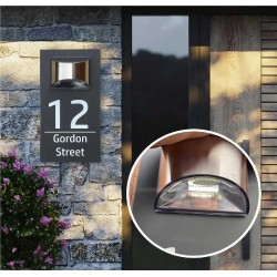 Customized Solar LED House Number Acrylic Doorplate Waterproof Family Name Address Plaque House For Outside DIY House Sign