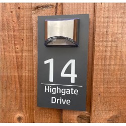 Customized Solar LED House Number Acrylic Doorplate Waterproof Family Name Address Plaque House For Outside DIY House Sign