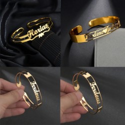 Customized Bangle with Personalized Nameplate Bracelet Jewelry