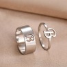 A-Z Letters Fashion Adjustable Rings for Couples Jewelry - 2 Pieces/sSet