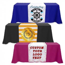 Digital Print Custom Table Runner with Your Personalized Text & Logo