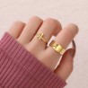 A-Z Letters Fashion Adjustable Rings for Couples Jewelry - 2 Pieces/sSet