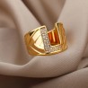 A-Z Alphabet Letter Name Initials Adjustable Rings Jewelry