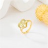 Alphabet Letter Adjustable Heart Shaped Gold Color Ring Fashion jewelry