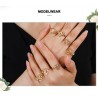 Alphabet Letter Adjustable Heart Shaped Gold Color Ring Fashion jewelry