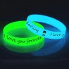 100 pieces Custom Silicone Glow-in-the-Dark Custom Printed Logo/Text Wristband/Rubber Band