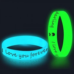 100 pieces Custom Silicone Glow-in-the-Dark Custom Printed Logo/Text Wristband/Rubber Band