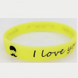 100 pieces Custom Silicone Glow-in-the-Dark Custom Printed Logo/Text Wristband/Rubber Band