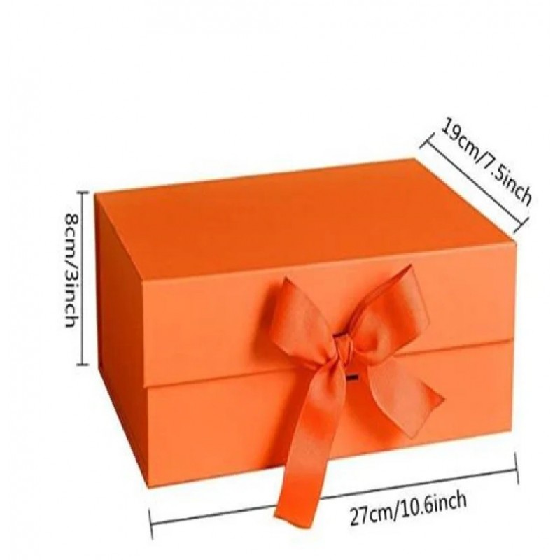 Customized Cardboard Folding Box Bow Gift Box Magnetic Flip Box Packaging