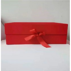 Customized Cardboard Folding Box Bow Gift Box Magnetic Flip Box Packaging