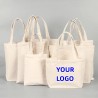 Promotional Personalized Canvas Bags Printed with logo 100pcs/lot Reusable Shopping Cotton Tote Bags Custom Logo Wholesale