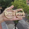 Custom Twist Hoop Earrings with Customized Name Round Earring Personality Jewelry