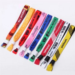 100 Pieces Cloth Event Colored Wristbands with Custom Logo & Text for Weddings, Parties etc