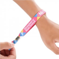 100 Pieces Cloth Event Colored Wristbands with Custom Logo & Text for Weddings, Parties etc