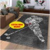 Personalized Custom Printed Rectangle Hockey Rug  3D Printed Floor Mat