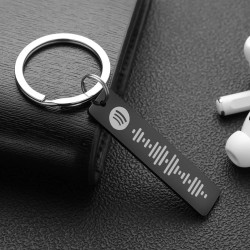 Personalized Engraved Scannable Spotify Song Code Key Ring Chain Key Holder