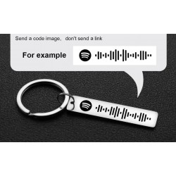 Personalized Engraved Scannable Spotify Song Code Key Ring Chain Key Holder