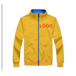 Casual High-Quality Stand-Up Collar & Zipper Jacket with Custom Printed Logo