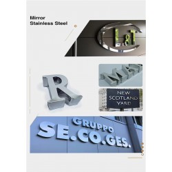 Business/Office Gold Brushed Stainless Steel Custom Letters Logo Signs