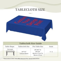 Rectangular Waterproof Oil-Proof Tablecloth with Your Custom Text & Logo Printed