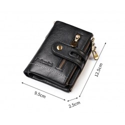 Customized Name on PU Leather Short Card Holder Wallets with Chain