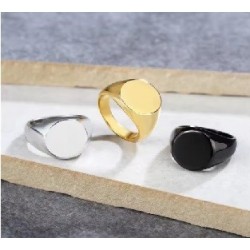 kopi af Customized Signet Ring Engraved With Text, Logo or Photo Jewelry For Personalized Gifts