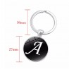 A to Z Alphabet Letters Initialed Metal Gemstone Keyering