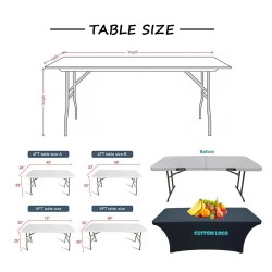 Custom Logo Polyester/Spandex Table Cover - Counter Decor Tablecloth