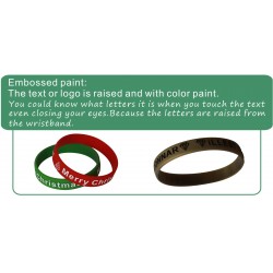 Embossed, Debossed, Screen Print, Color Filled, Glow Customized Text Rubber Wristbands in Various Colors