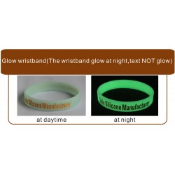 Embossed, Debossed, Screen Print, Color Filled, Glow Customized Text Rubber Wristbands in Various Colors