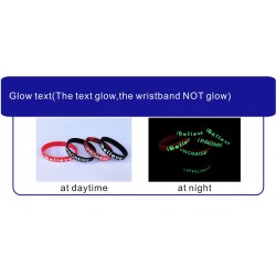 Embossed, Debossed, Screen Print, Color Filled, Glow Customized Text Rubber Wristbands in Various Colors