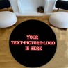 Custom Logo & Text Circular Anti-Slip Mat/Carpet/Rug for Home, Living Room, Bedroom, Decor, Drum