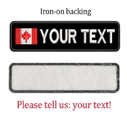 Custom Text Patches Embroidered Personalized Badge Hook Backing Or Iron On For Clothing, Uniforms, Caps