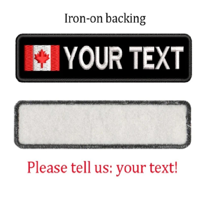 Custom Text Patches Embroidered Personalized Badge Hook Backing Or Iron On For Clothing, Uniforms, Caps