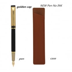 Custom Text Fountain Pen With Exquisite Leather Case