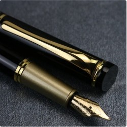 Custom Text Fountain Pen With Exquisite Leather Case