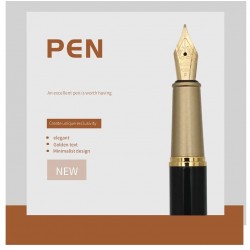 Custom Text Fountain Pen With Exquisite Leather Case