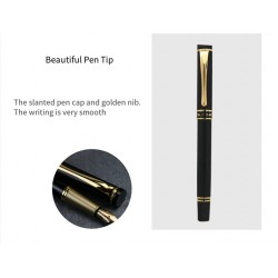 Custom Text Fountain Pen With Exquisite Leather Case