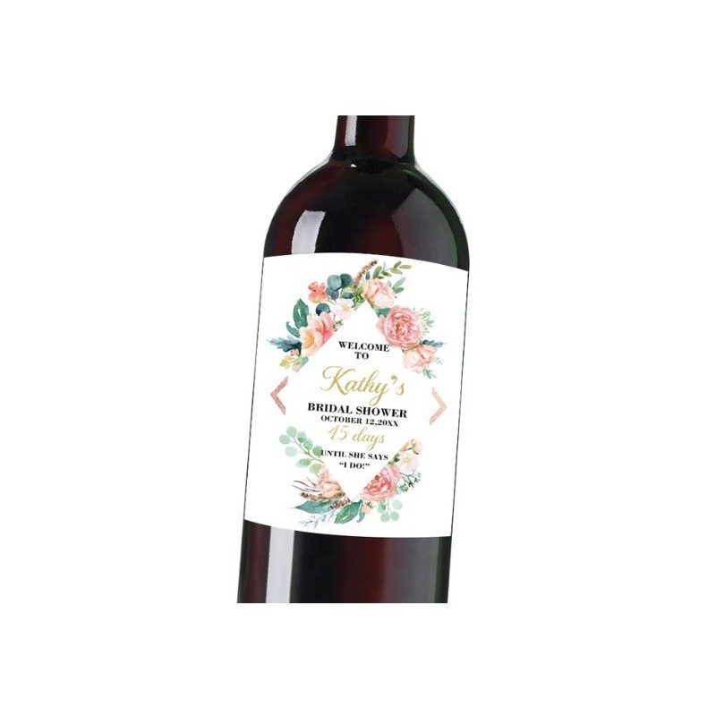 20 Pieces Custom Printed Wine Bottle Labels with Personalized Messages