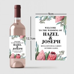 20 Pieces Custom Printed Wine Bottle Labels with Personalized Messages