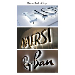 Outdoor 3D Backlit Custom Coffee Shop/Store Logo Signage Maker Front Illuminated Stainless Letters