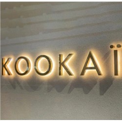 Outdoor 3D Backlit Custom Coffee Shop/Store Logo Signage Maker Front Illuminated Stainless Letters